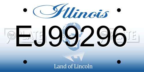 EJ99296 Illinois License Plate