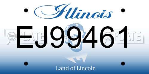 EJ99461 Illinois License Plate