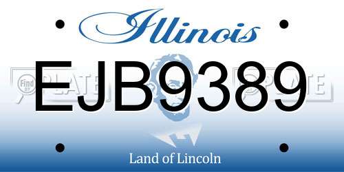 EJB9389 Illinois License Plate