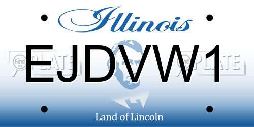 EJDVW1 Illinois License Plate