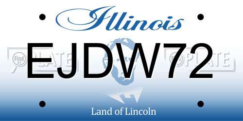 EJDW72 Illinois License Plate