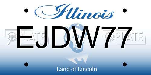 EJDW77 Illinois License Plate