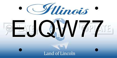 EJQW77 Illinois License Plate