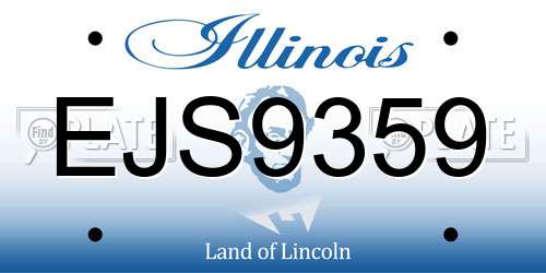 EJS9359 Illinois License Plate