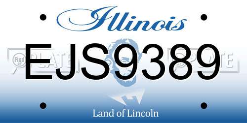 EJS9389 Illinois License Plate