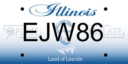EJW86 Illinois License Plate