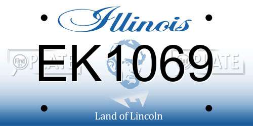 EK1069 Illinois License Plate