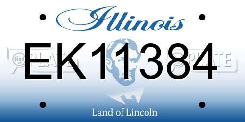 EK11384 Illinois License Plate