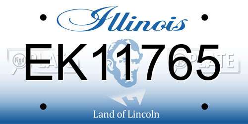 EK11765 Illinois License Plate