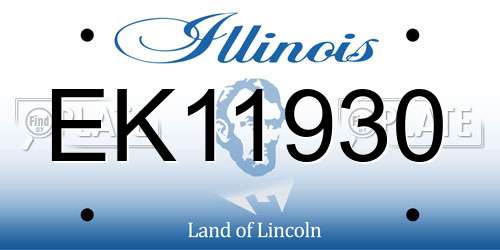 EK11930 Illinois License Plate