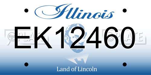 EK12460 Illinois License Plate