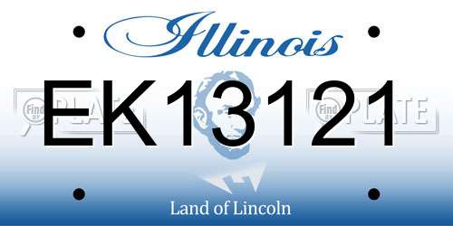 EK13121 Illinois License Plate
