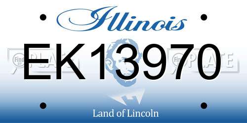 EK13970 Illinois License Plate