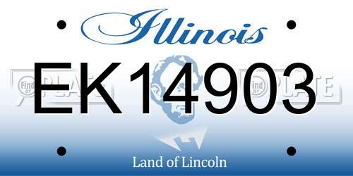 EK14903 Illinois License Plate