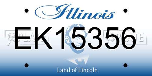EK15356 Illinois License Plate