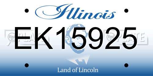 EK15925 Illinois License Plate