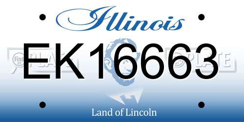 EK16663 Illinois License Plate