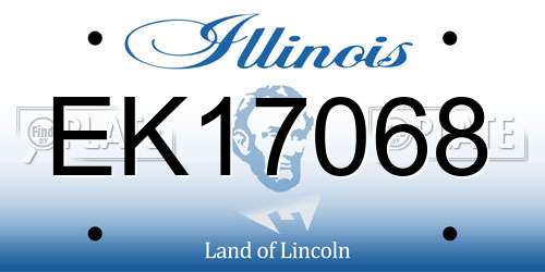EK17068 Illinois License Plate