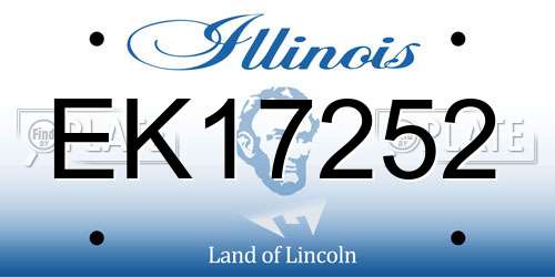 EK17252 Illinois License Plate