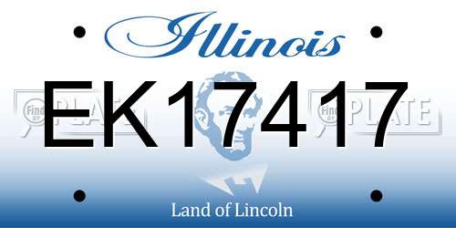 EK17417 Illinois License Plate
