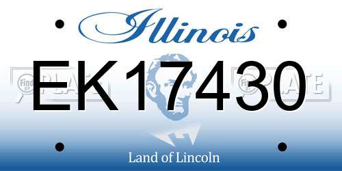 EK17430 Illinois License Plate