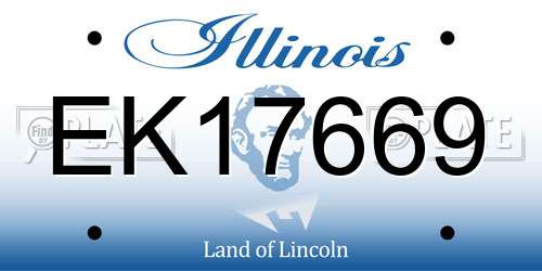 EK17669 Illinois License Plate