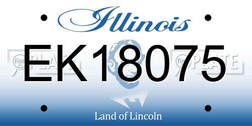 EK18075 Illinois License Plate