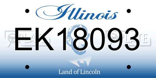 EK18093 Illinois License Plate