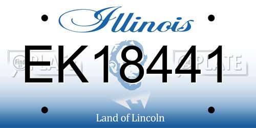 EK18441 Illinois License Plate