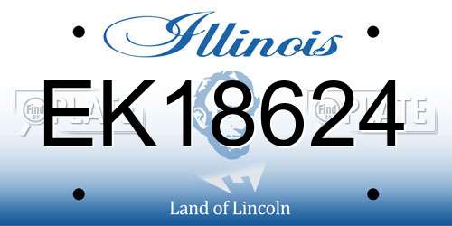 EK18624 Illinois License Plate