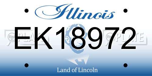 EK18972 Illinois License Plate
