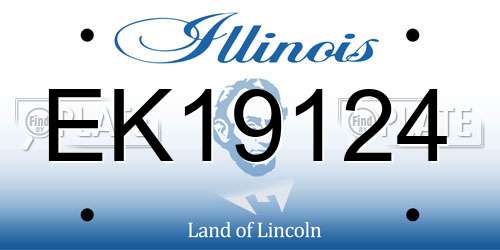 EK19124 Illinois License Plate