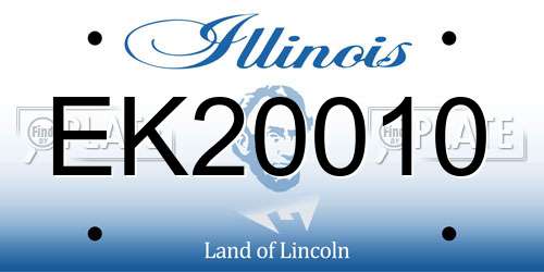 EK20010 Illinois License Plate