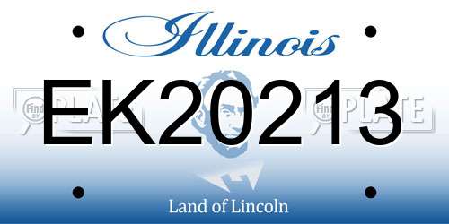 EK20213 Illinois License Plate