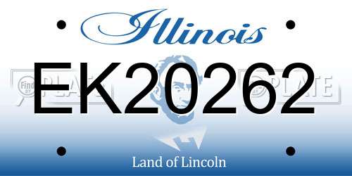 EK20262 Illinois License Plate