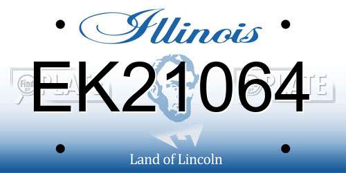 EK21064 Illinois License Plate