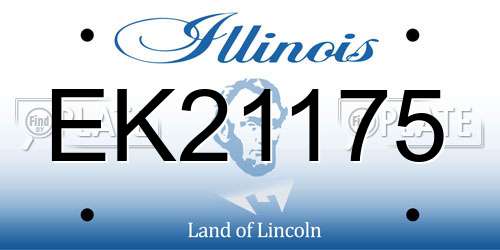 EK21175 Illinois License Plate