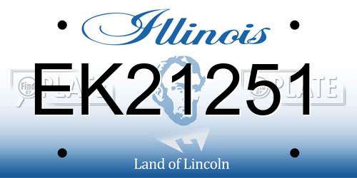 EK21251 Illinois License Plate