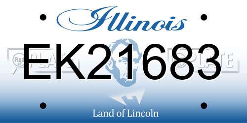 EK21683 Illinois License Plate