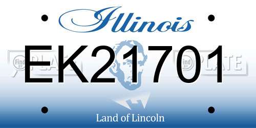 EK21701 Illinois License Plate