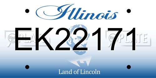 EK22171 Illinois License Plate