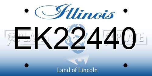 EK22440 Illinois License Plate