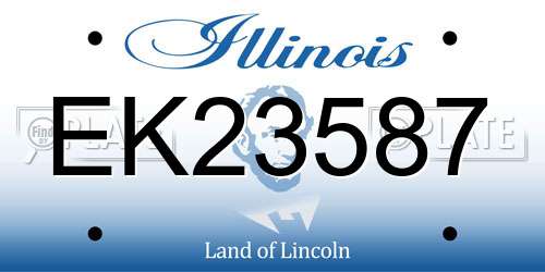 EK23587 Illinois License Plate