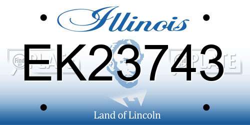 EK23743 Illinois License Plate