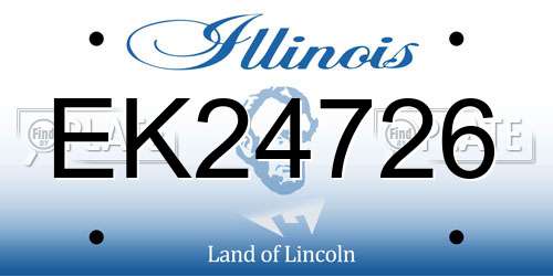 EK24726 Illinois License Plate