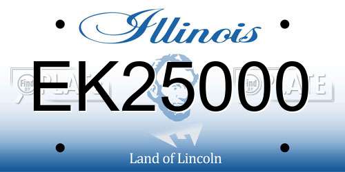 EK25000 Illinois License Plate