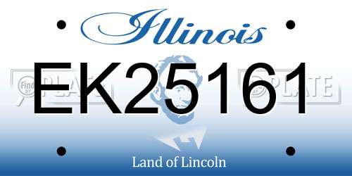 EK25161 Illinois License Plate