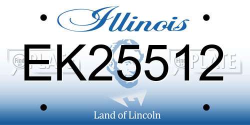 EK25512 Illinois License Plate