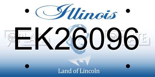 EK26096 Illinois License Plate