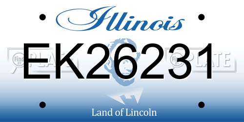 EK26231 Illinois License Plate